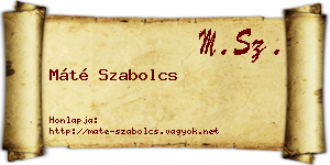 Máté Szabolcs névjegykártya